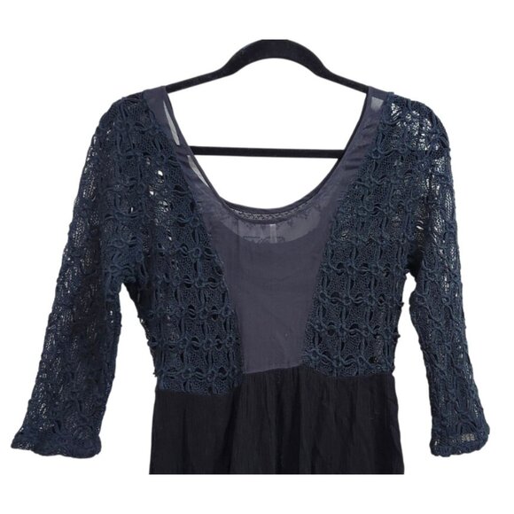 FREE PEOPLE Black Midi Dress "Lonesome Dove" Size 8 - Picture 5 of 9